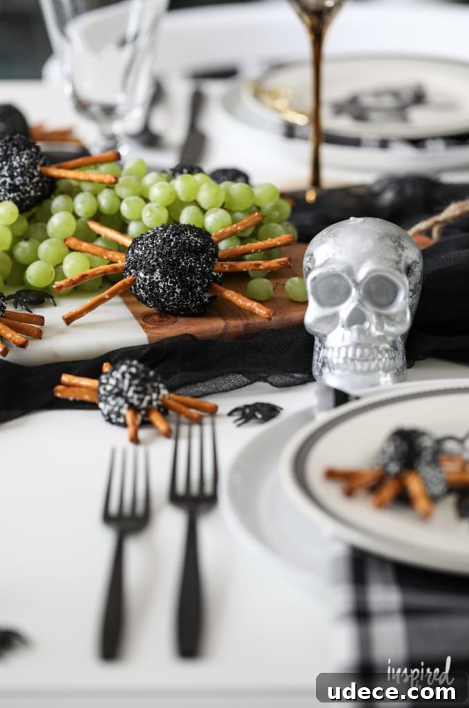 Creepy Spider Cheeseballs Recipe for Halloween Party Snacks 16 Spooky Spider Cheeseball for Halloween
