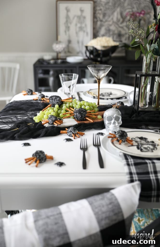 Creepy Spider Cheeseballs Recipe for Halloween Party Snacks 4 Spooky Spider Cheeseball for Halloween