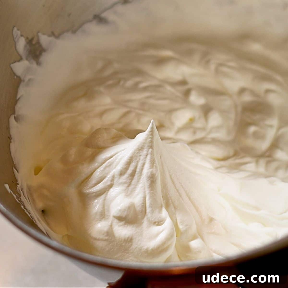 Decadent French Silk Pie Recipe: Smooth Chocolate Silk Pie 14 whipped cream in a bowl