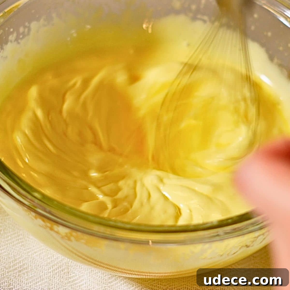 Decadent French Silk Pie Recipe: Smooth Chocolate Silk Pie 18 Whipping pate a bombe in a bowl.