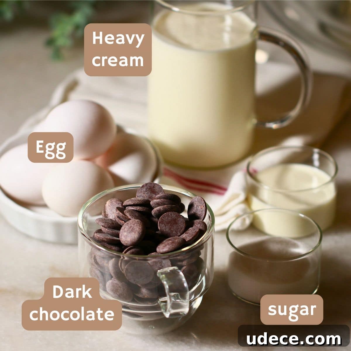 Decadent French Silk Pie Recipe: Smooth Chocolate Silk Pie 8 Ingredients for making the chocolate filling