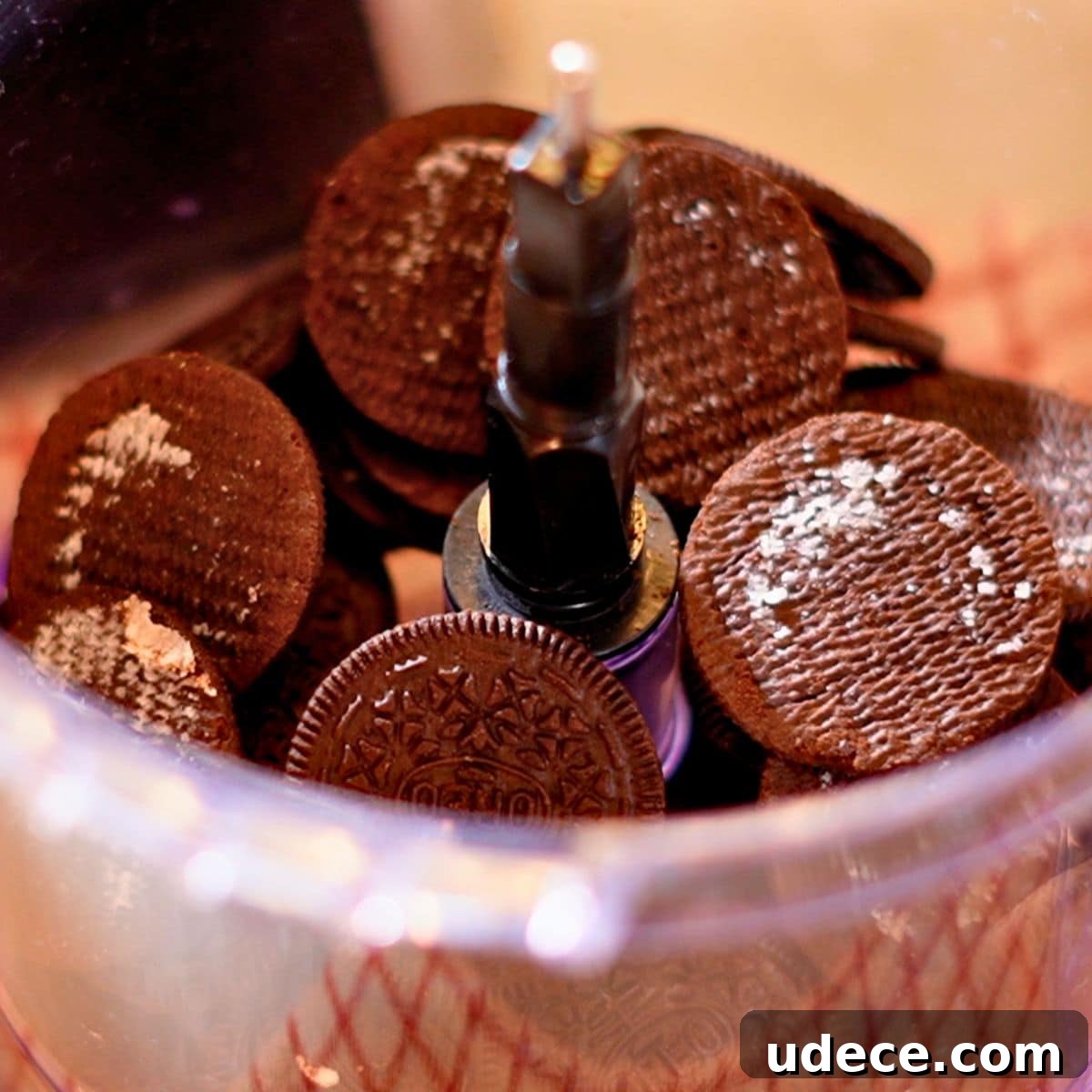 Decadent French Silk Pie Recipe: Smooth Chocolate Silk Pie 9 Oreo crust in a food processor.