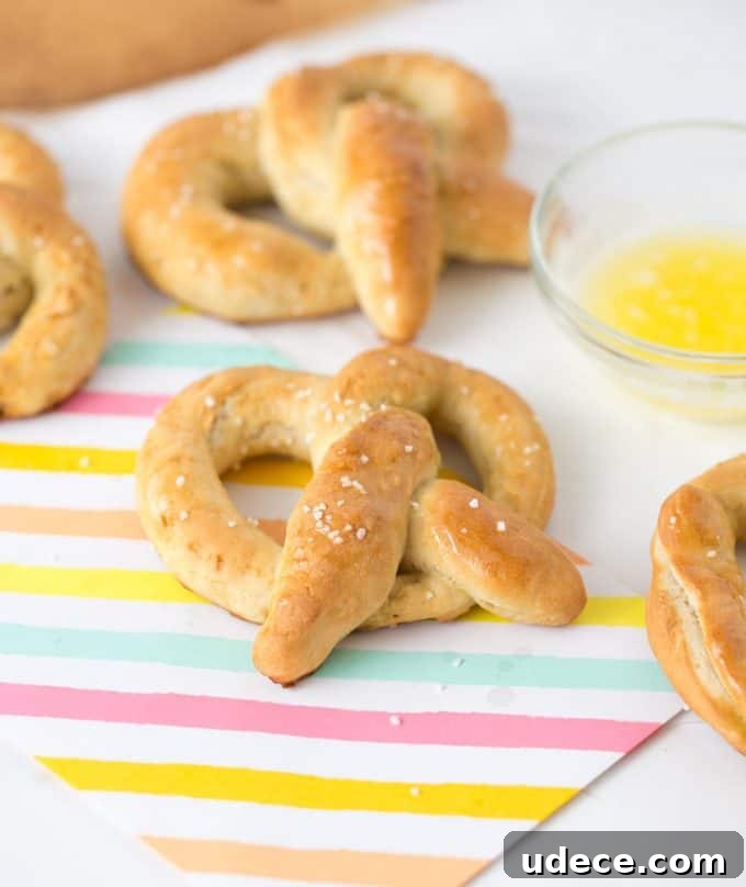 Quick 30-Minute Soft Pretzels Recipe You Can Make at Home 11 Homemade soft pretzels with butter and salt