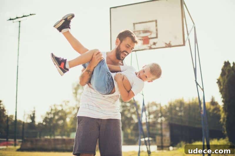 Family Fitness Plan: Fun Workouts to Get Everyone in Shape 3 father and son in front of basketball goal