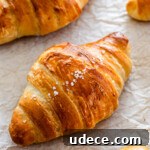 shio croissant topped with rock salt on parchment paper