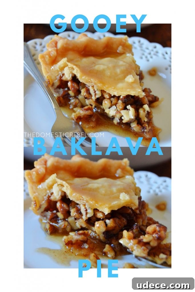 Crispy Baklava Pie Recipe with Honey-Walnut Filling 8 gooey baklava pie photo collage