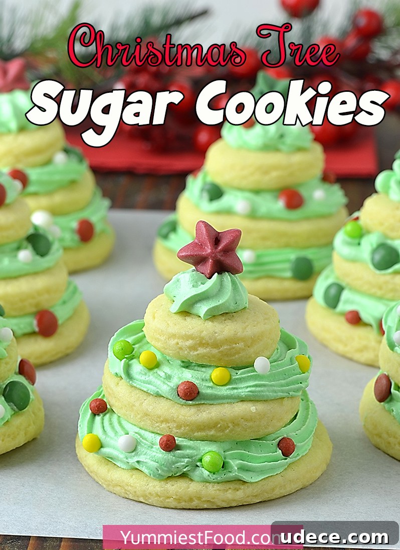 Stacked Christmas Tree Sugar Cookies