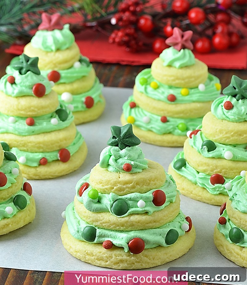 Stacked Christmas Tree Sugar Cookies