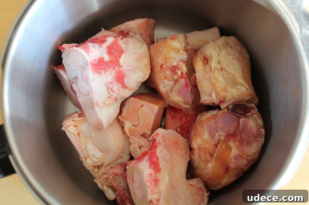 How I Make Rich, Collagen-Packed Bone Broth at Home 3 bones in pot