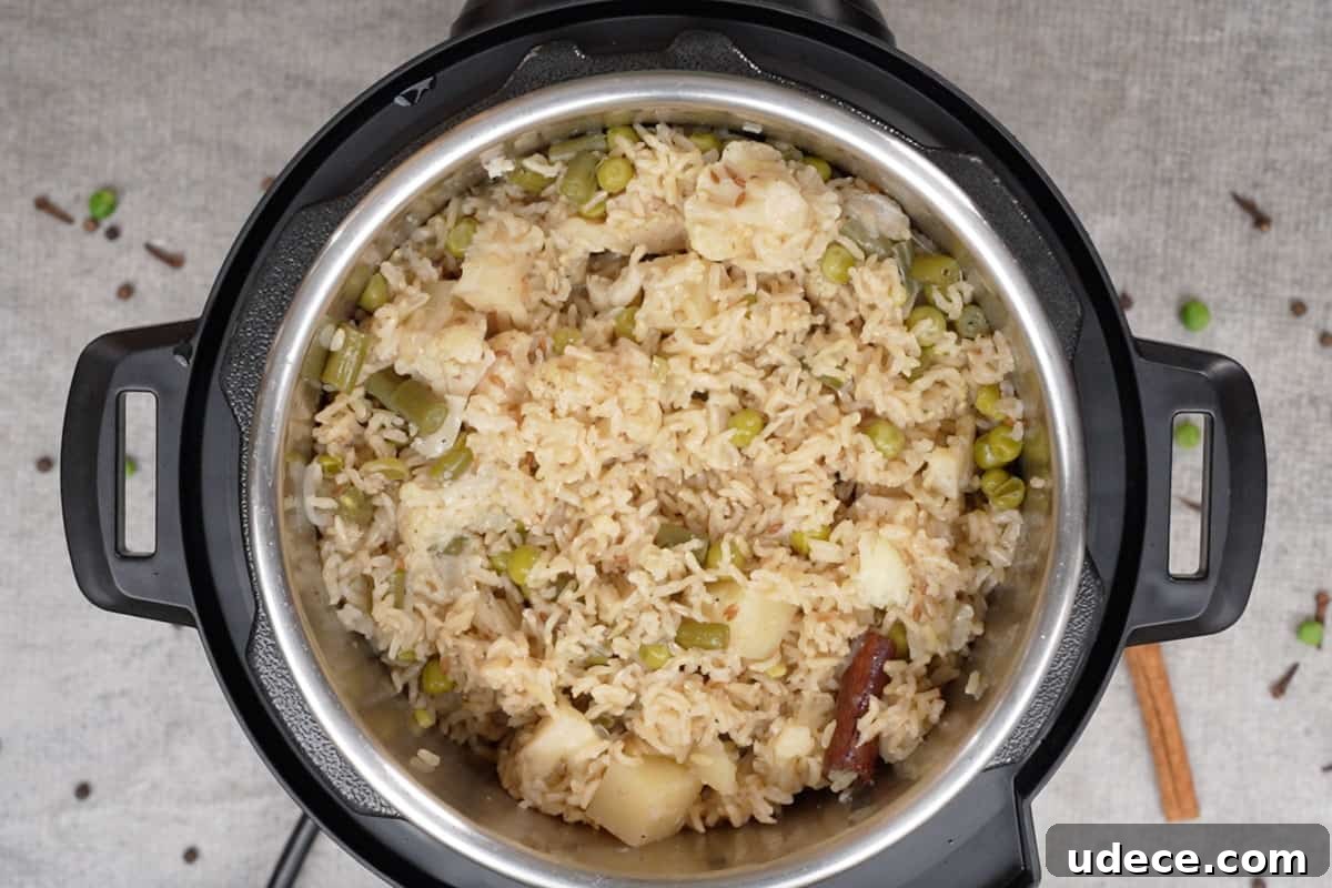 Flavorful Brown Rice Pulao: Aromatic One-Pot Indian Rice Recipe 10 Fluffed brown rice pulao.