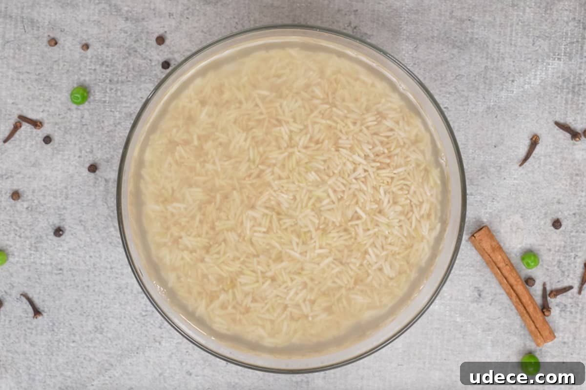 Flavorful Brown Rice Pulao: Aromatic One-Pot Indian Rice Recipe 3 Soaked brown rice.