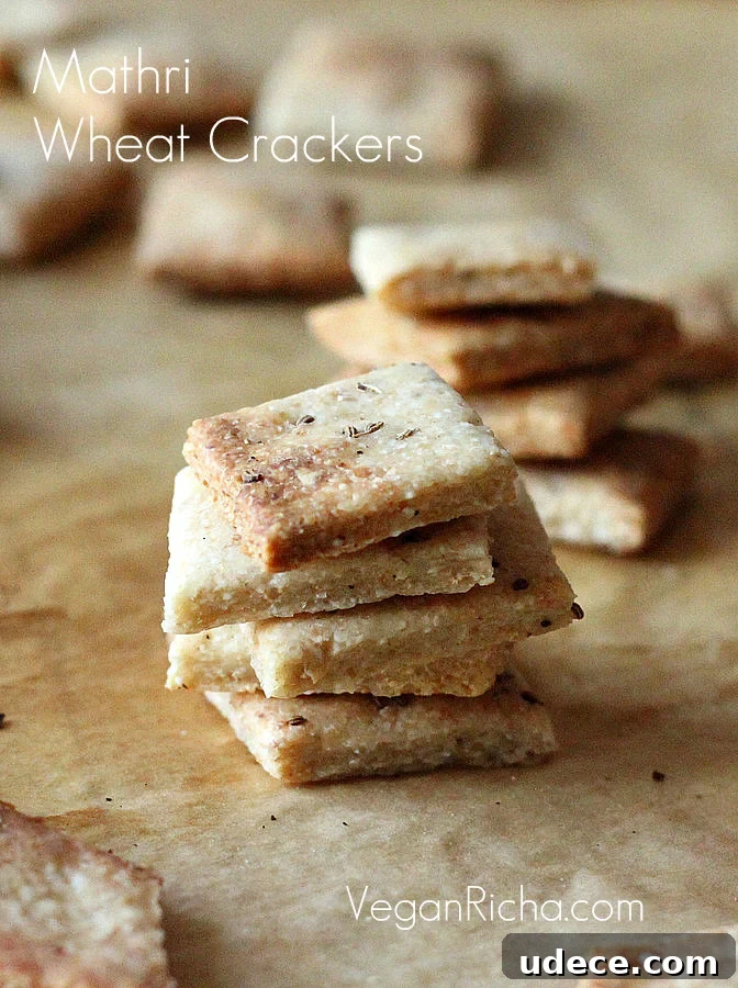 Baked Mathri - Wheat Semolina Crackers.