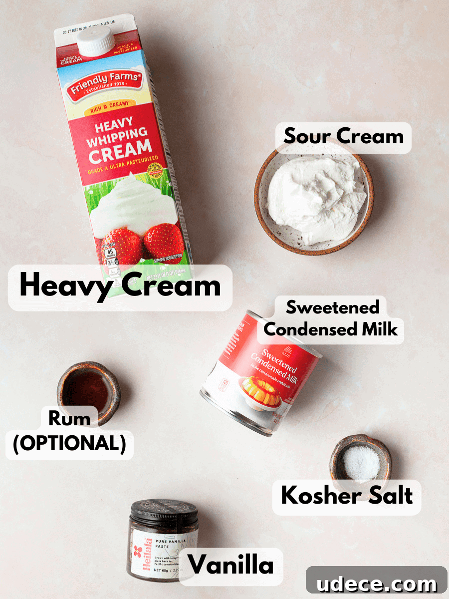 No-Churn Vanilla Ice Cream (Gluten-Free Recipe) 3 A collage of ingredients needed to make gluten free no churn vanilla ice cream