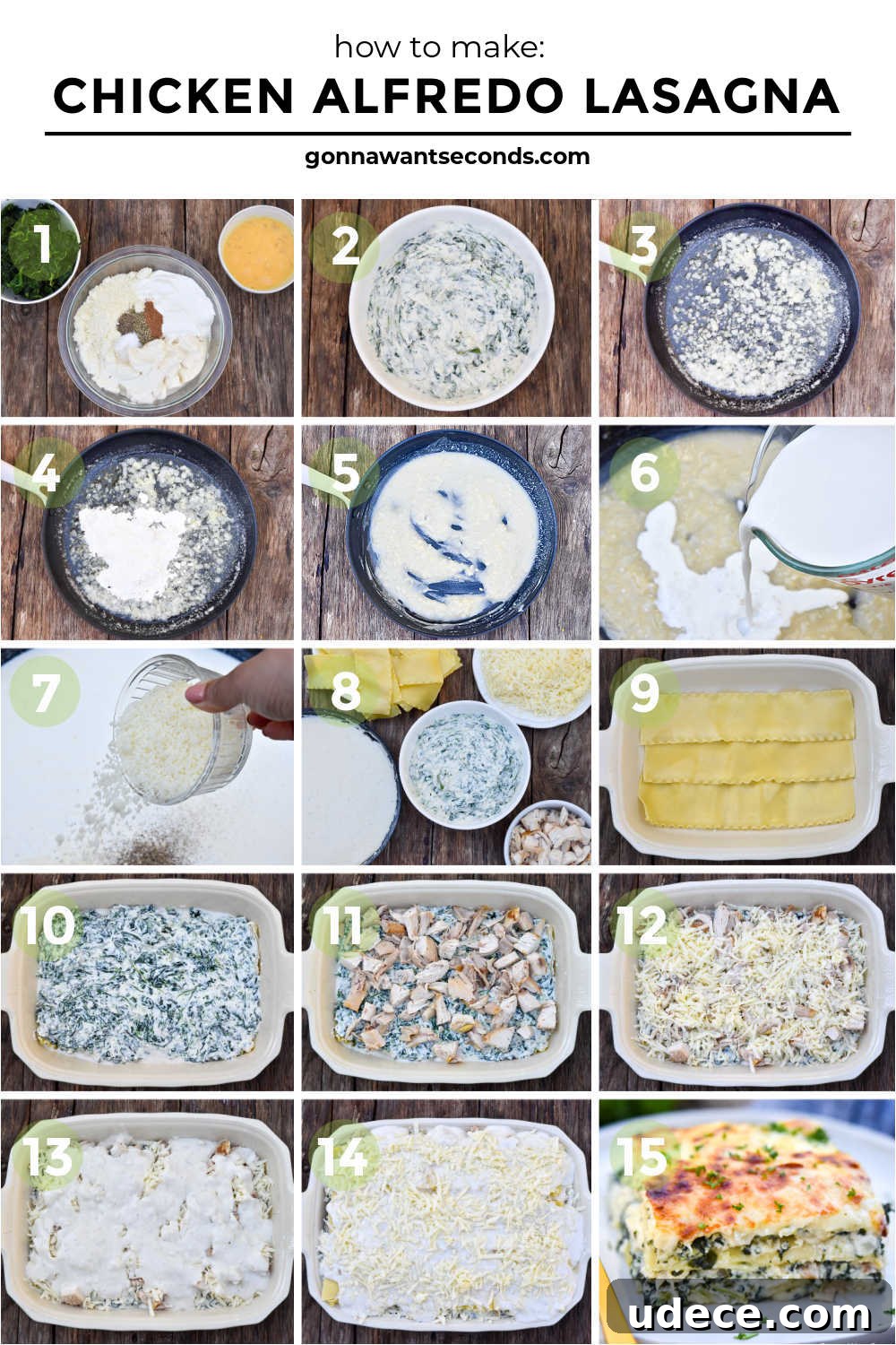 Chicken Alfredo Lasagna step by step how to make Chicken Alfredo Lasagna