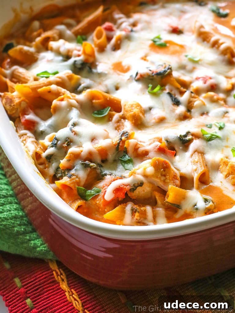 Three-Cheese Chicken Penne Bake with Garlic and Herbs 2 Healthy Three Cheese Penne - only 460 calories per serving which is 1/4 of this dish! the-girl-who-ate-everything.com
