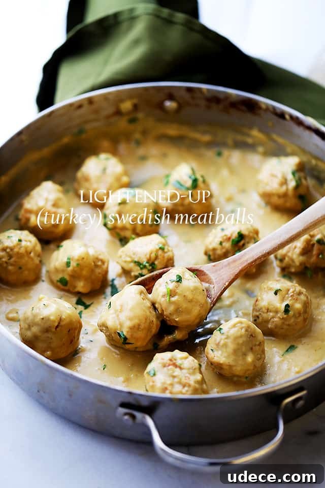 This baked turkey Swedish meatballs recipe with homemade mustard gravy is an easy twist on a classic comfort food. Turkey meatballs with homemade gravy.