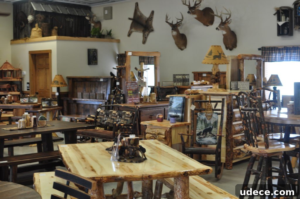 Rustic furniture at Schrock's Country Store