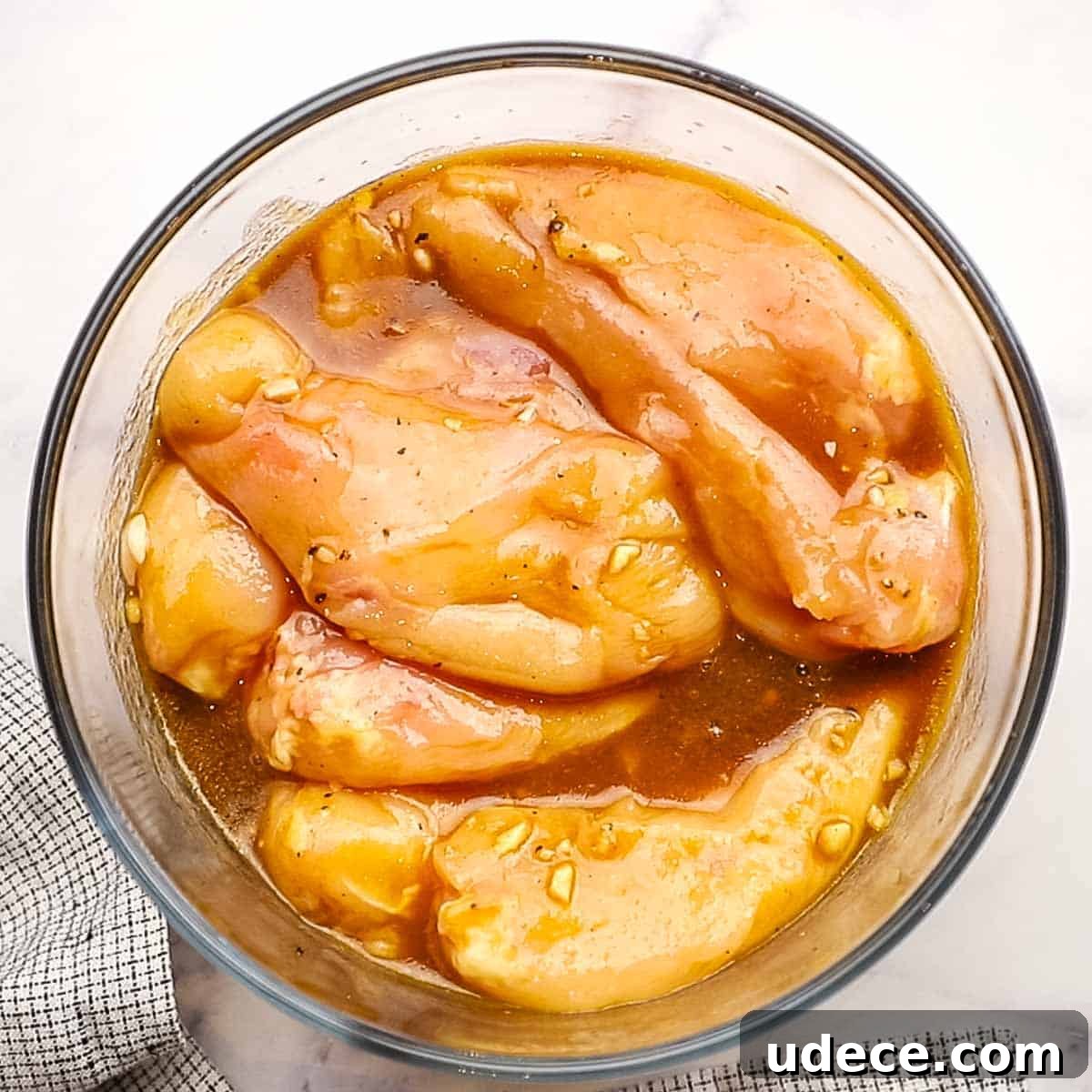 Grilled Balsamic Chicken with Garlic and Rosemary Marinade 5 chicken breasts placed in the balsamic marinade