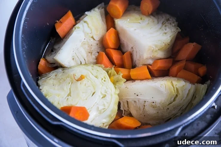 Instant Pot Corned Beef and Cabbage Recipe for St. Patrick’s Day 4 Corned Beef and Cabbage in the pressure cooker