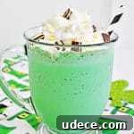 Shamrock Shake Recipe: Refreshing Minty Milkshake for St. Patrick’s Day 9 Bright green mint chocolate chip milkshake
