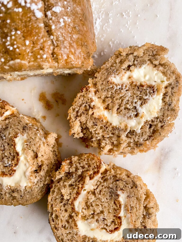 Banana Roll Cake with Cream Cheese Frosting Recipe 2 Soft, airy banana sponge cake rolled up with a tangy cream cheese frosting