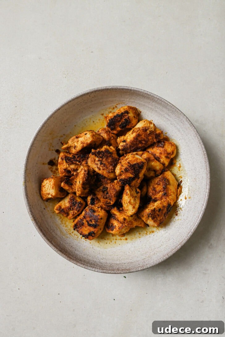Authentic Butter Chicken Recipe: Tried and Perfected After 20 Tests 18 Cooked chicken in a bowl for Butter Chicken.