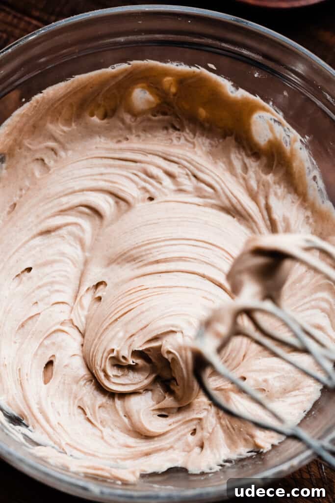 A bowl of butterbeer frosting.