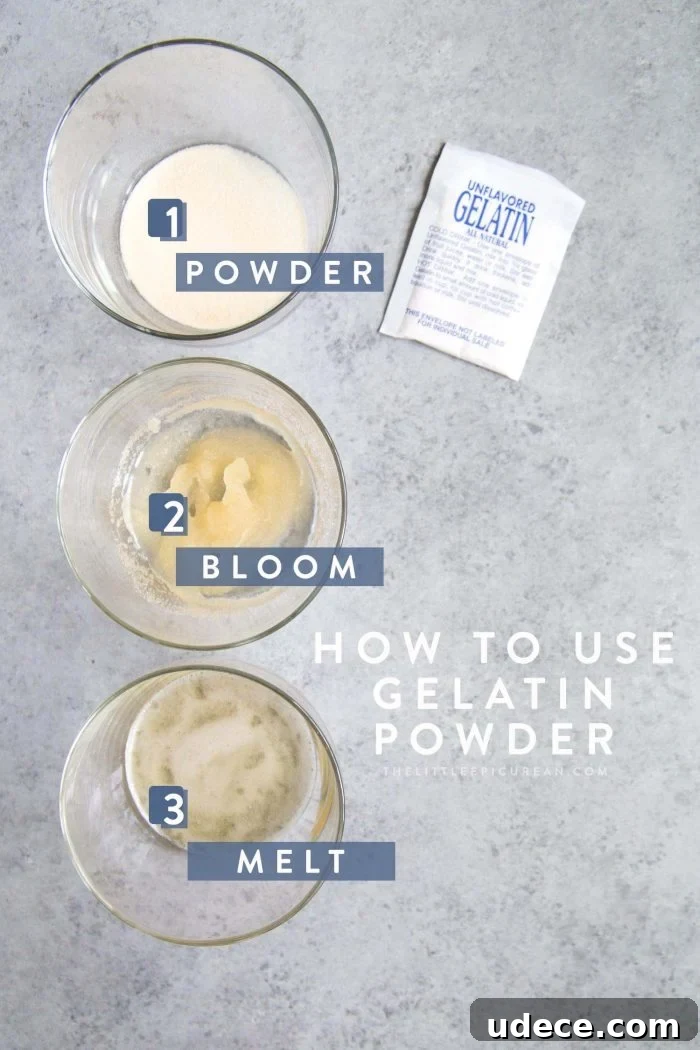 How to Make Fluffy Homemade Marshmallows at Home 7 How to Use Gelatin in three steps: mix with liquid, bloom, and melt.