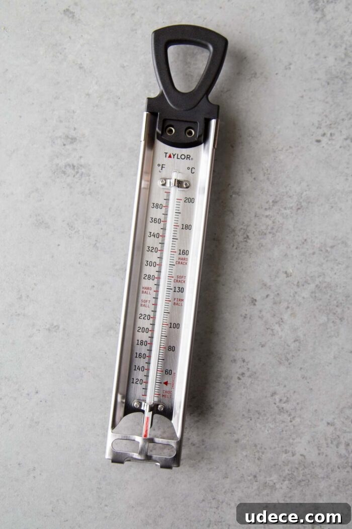 How to Make Fluffy Homemade Marshmallows at Home 8 standard candy thermometer used for cooking sugars and heating up fry oil.