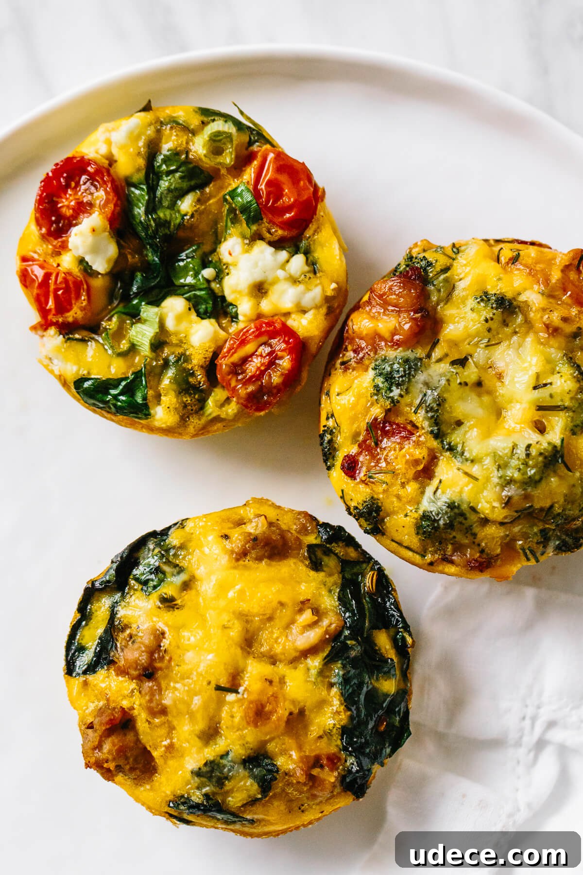 Egg muffins on a plate.