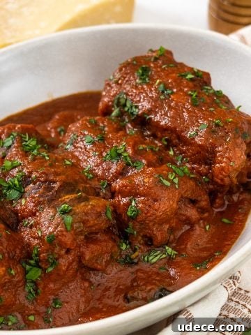 Italian braciole garnished with parsley