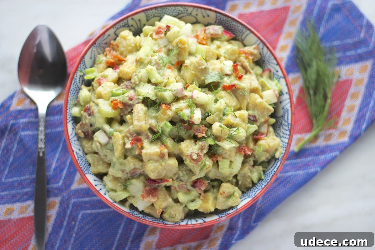 Paleo Plantain Potato Salad (AIP) - a hearty, yet refreshing summer salad with the flavors of classic potato salad but in a healthier version! | fedandfulfilled.com