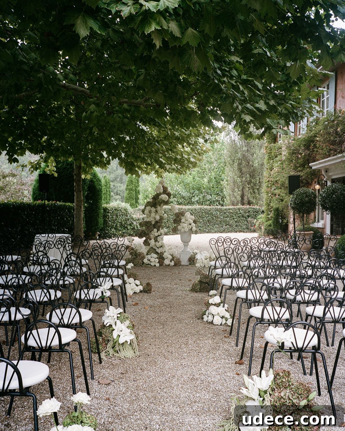 23 Whimsical Garden Wedding Ideas for a Magical Outdoor Celebration 3 1. White and Natural Green Ceremony Set-Up