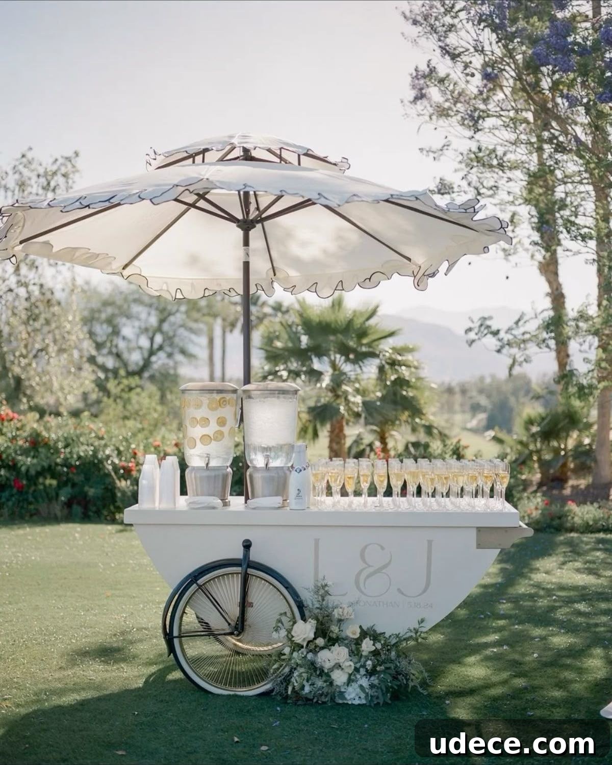 23 Whimsical Garden Wedding Ideas for a Magical Outdoor Celebration 9 7. Drink Cart