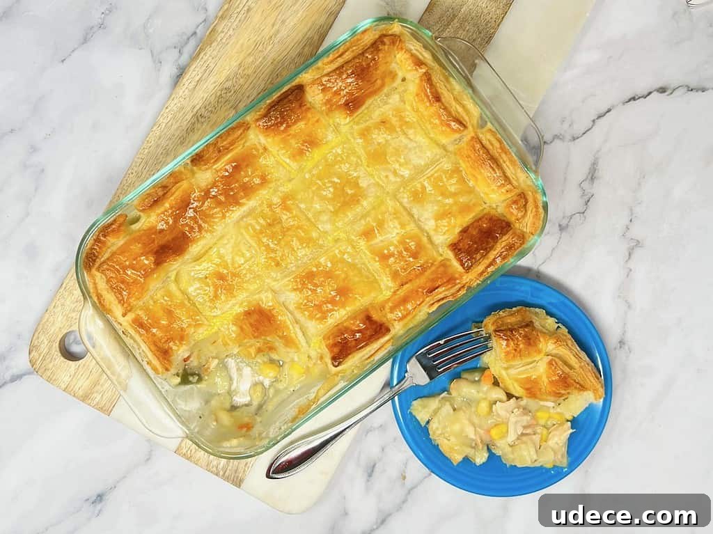 chicken pot pie with puff pastry