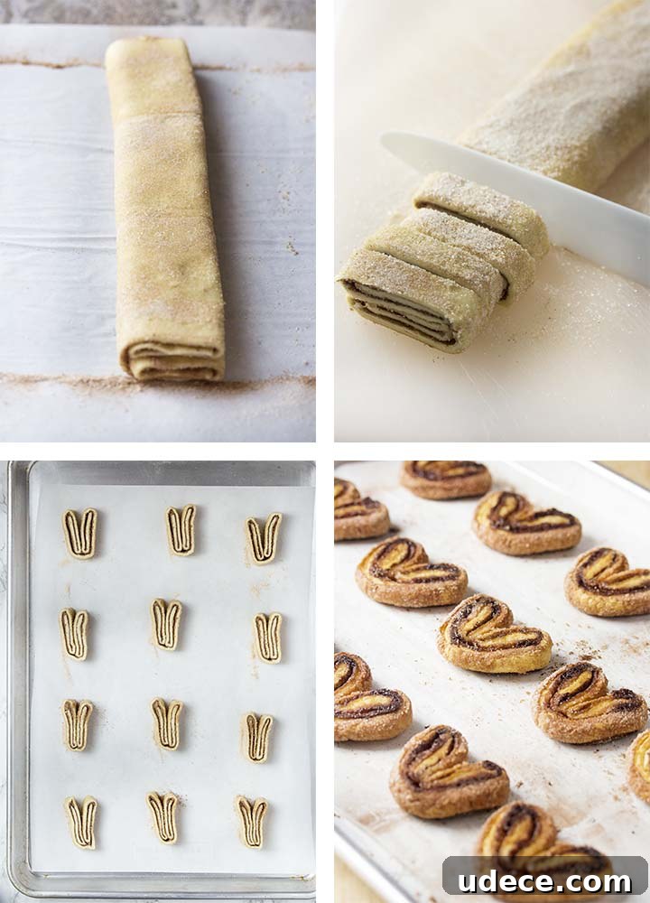 Step by step on how to cut and bake the cookies.