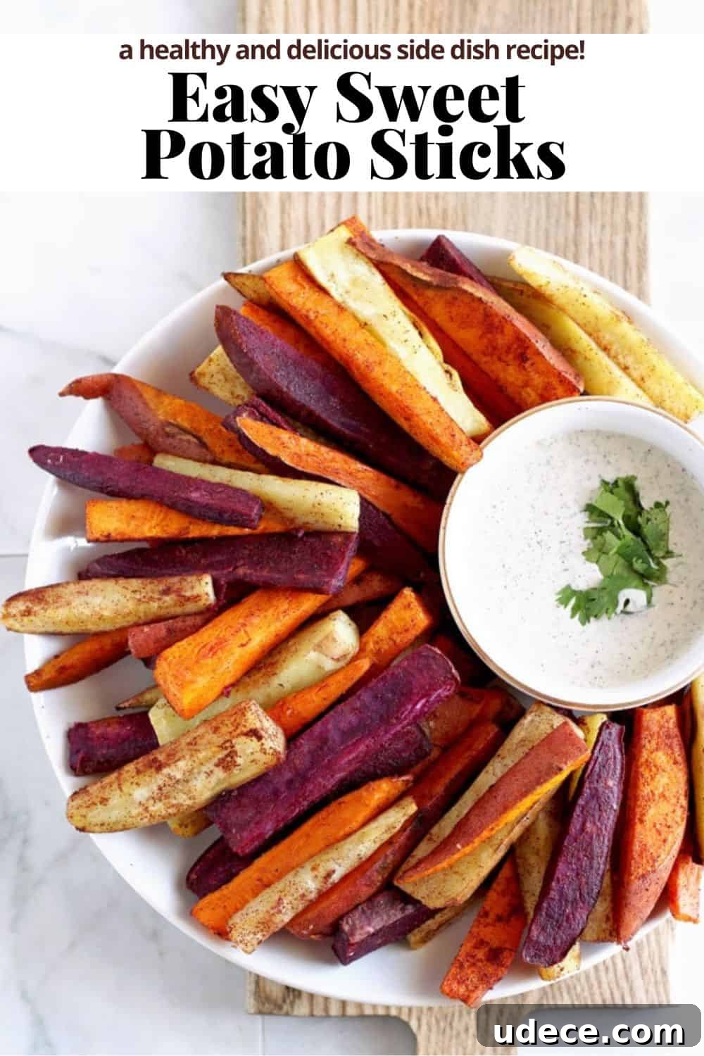 Pinterest image for sweet potato sticks.