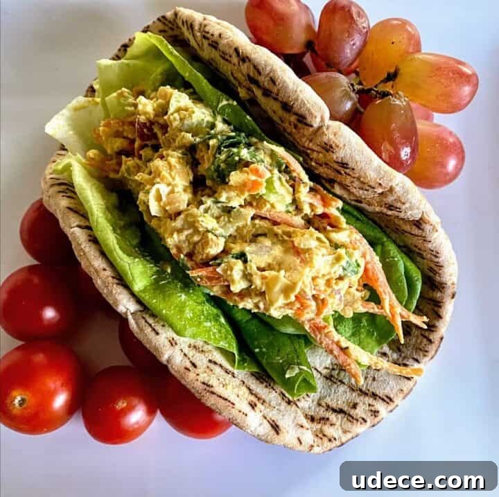 curried chickpea salad recipe served