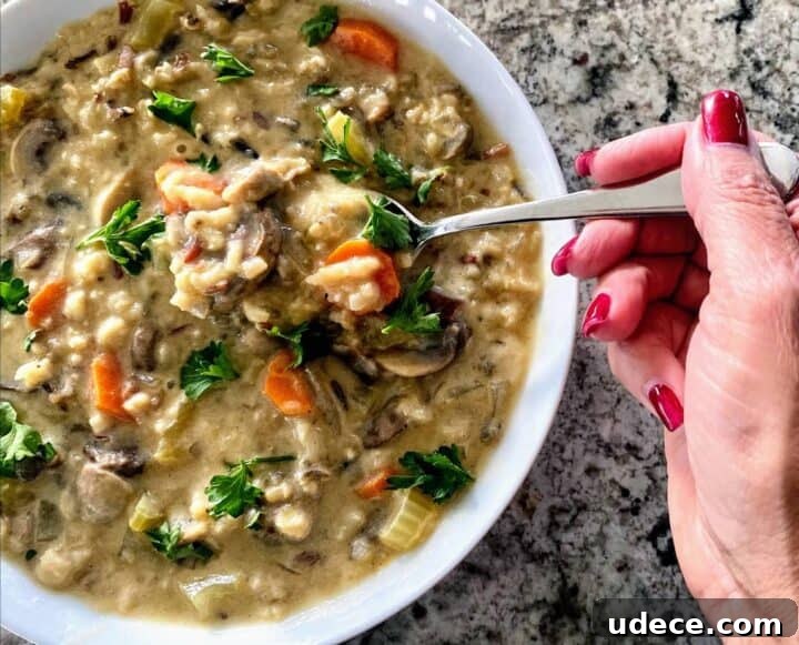Wild Rice Soup with Mushrooms