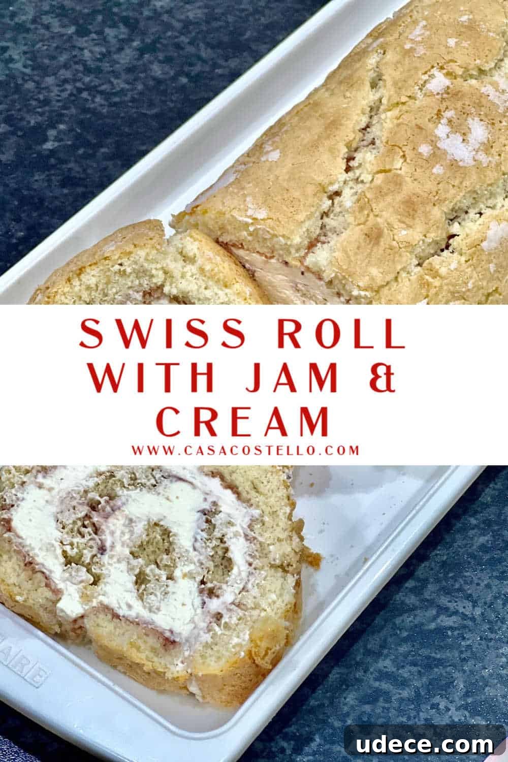 Vanilla Swiss Roll with jam and cream