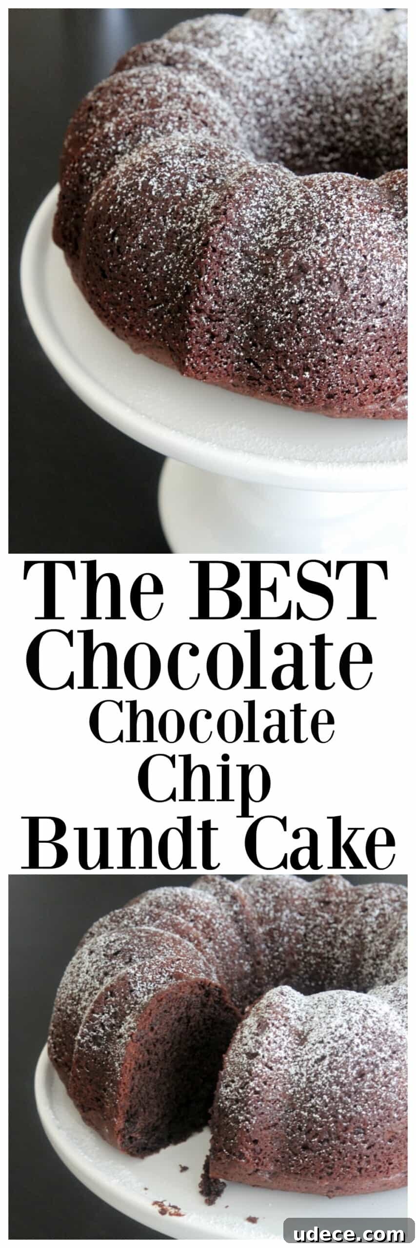 Ultimate Moist Chocolate Cake Recipe for Rich, Decadent Slices 6 photo collage of chocolate bundt cake