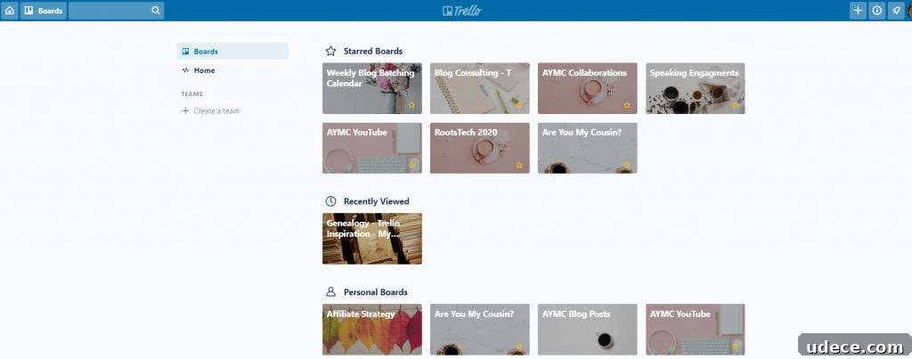 Top Genealogy Apps for Organizing Your Family Tree 4 Example of a trello board for project management