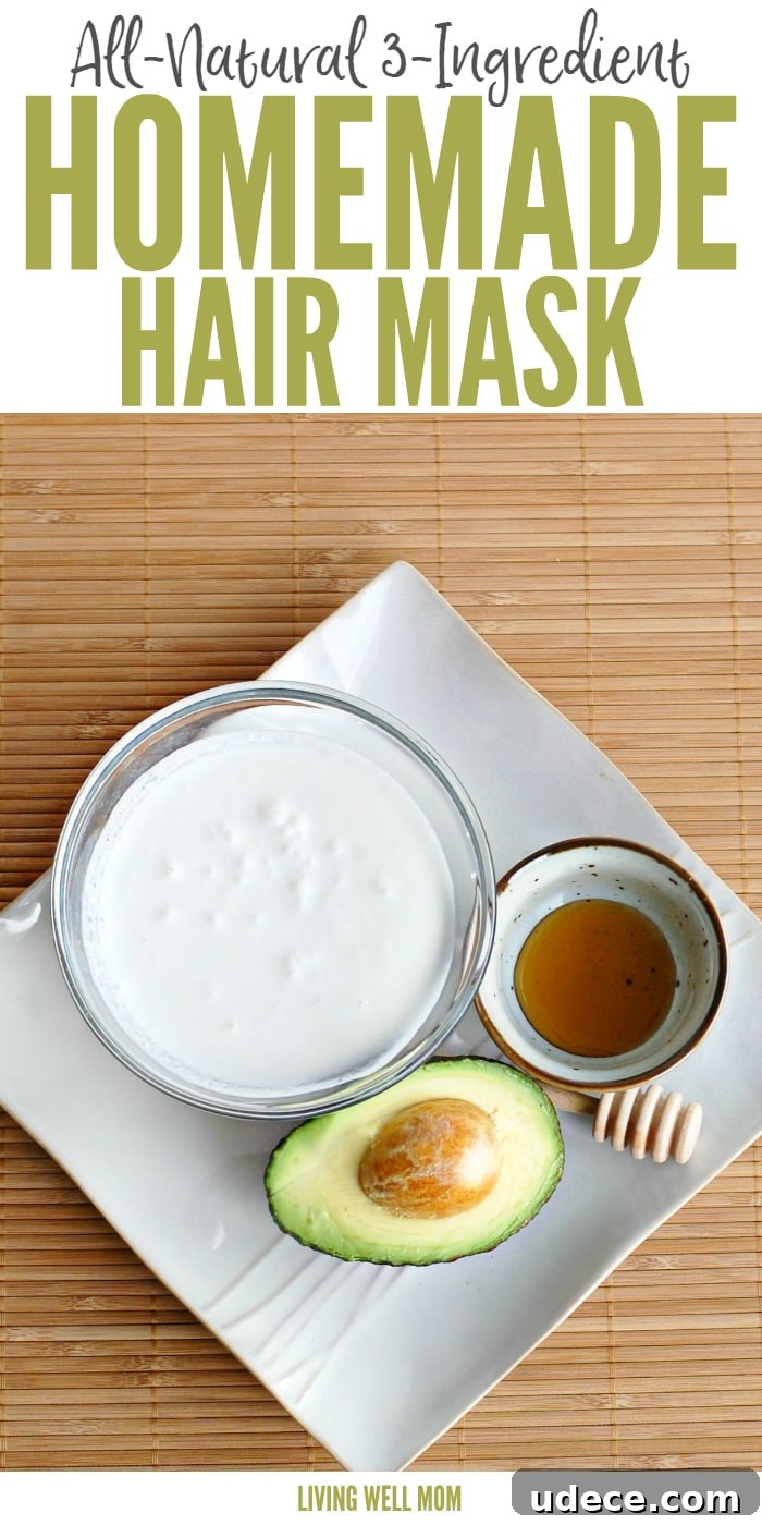 DIY Natural Hair Mask Recipe for Stronger, Shinier Hair 2 Deep condition and restore dull hair with this simple 3-ingredient, all-natural homemade hair mask. It’s gentle and easy enough to use on kids too!