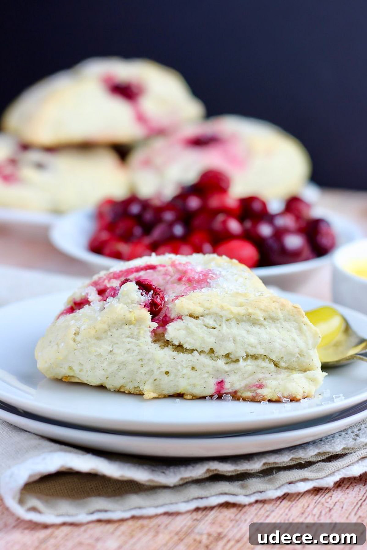 Cranberry Lemon Vegan Scones — Flaky Citrus Breakfast Treat 4 Mixing dough for scones