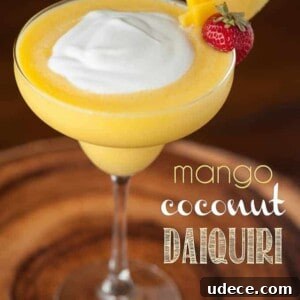 Mango Coconut Daiquiri Recipe: Tropical Cocktail Guide 9 a blended daiquiri with Coconut and Mango