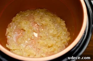 Authentic Pressure Cooker Chicken Biryani Recipe – Ready Fast 4 Onions frying in the pressure cooker pot