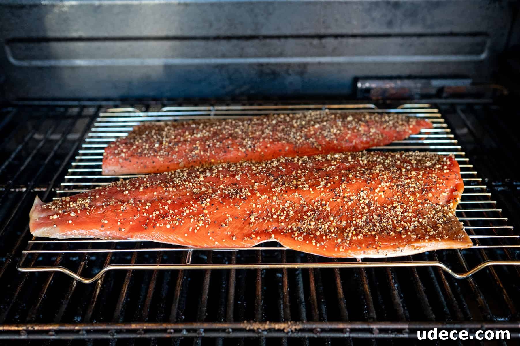 Smoked Salmon Pastrami Recipe: How to Make and Serve It 6 Smoked Salmon Pastrami on grill.