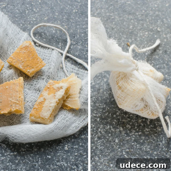 tying up parmesan rind