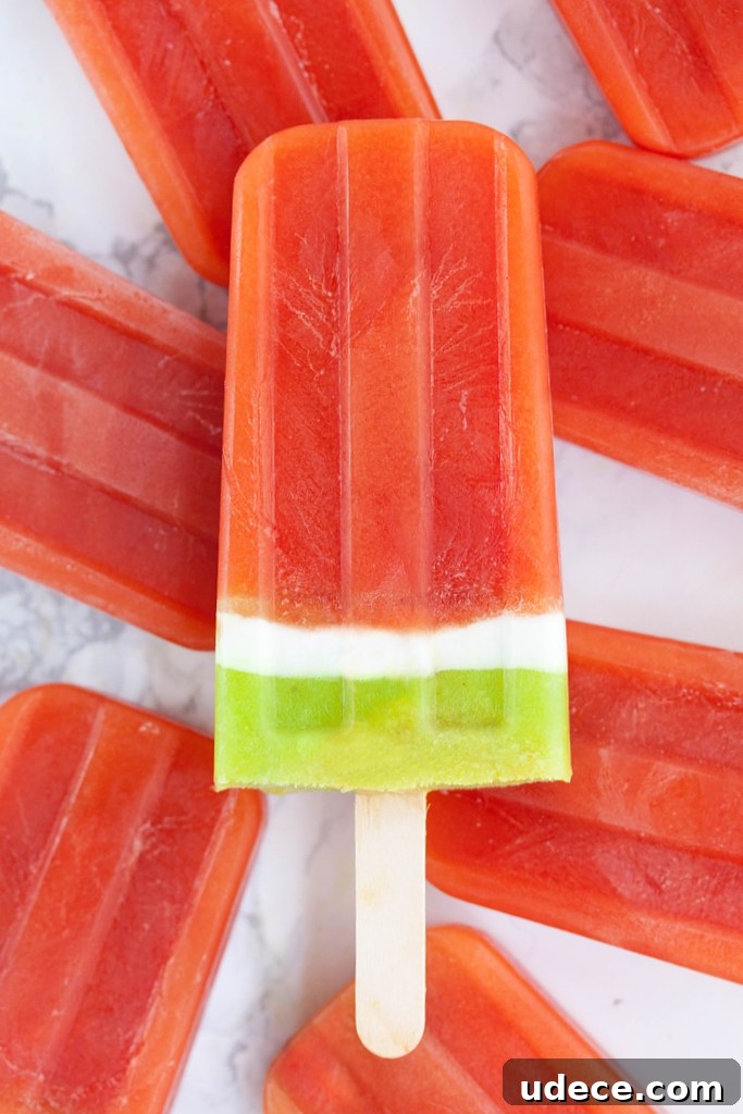 Strawberry and watermelon ice pops
