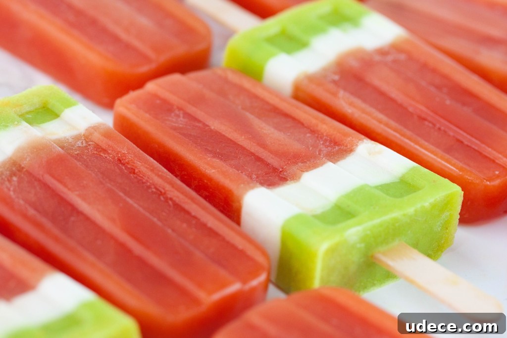 Strawberry and watermelon ice pops